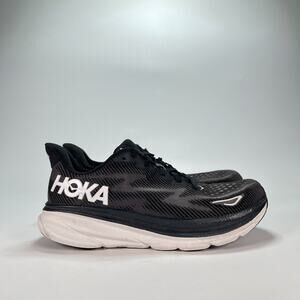 Hoka One One Clifton 9 Black White Road Running Shoes 1127895 BWHT Mens Size 10D